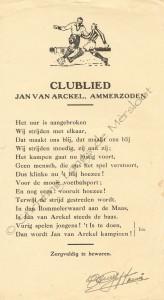 Het clublied van R.K.V.V. Jan van Arckel © Regionaal Archief Rivierenland