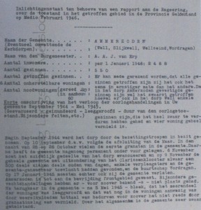 Inlichtingenstaat gemeente Ammerzoden februari 1946, Lies van Geffen © Regionaal Archief Rivierenland